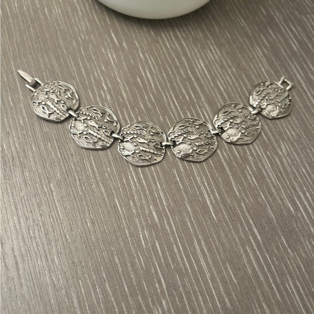 Judy Lee vintage‎ 1960’s silver-tone panel bracelet